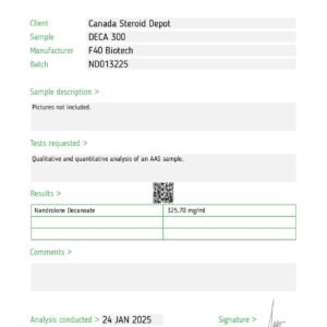 Nandrolone Deca Durabolin 300mg/mL – F-40 Biotech Injectables Germany (Qualitative and quantitative analysis second image) - Image 2