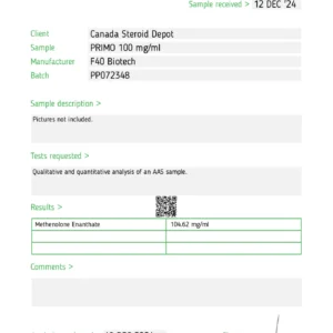 Methenolone enanthate Primobolan 100 – MCT – F-40 Biotech Injectables - Image 2